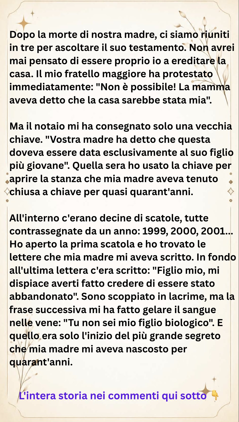 La stanza che la madre tenne chiusa per 40 anni
