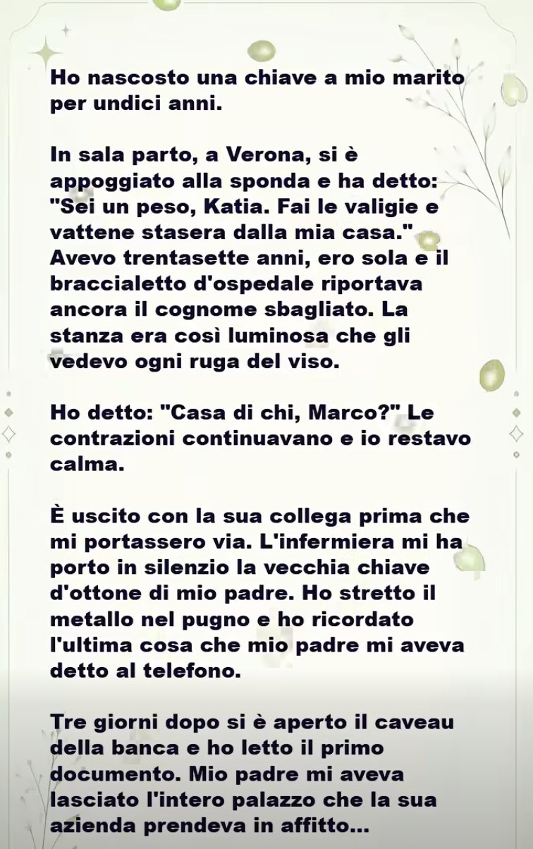 LA SENTENZA IN SALA PARTO E LA CHIAVE CHE RIECHEGGIA DAL PASSATO