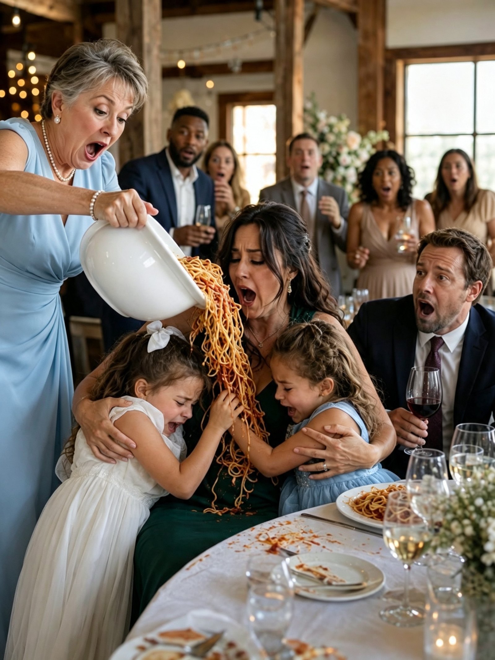 Voor de ogen van negentig familieleden pakte mijn schoonmoeder het eten van mijn dochters af