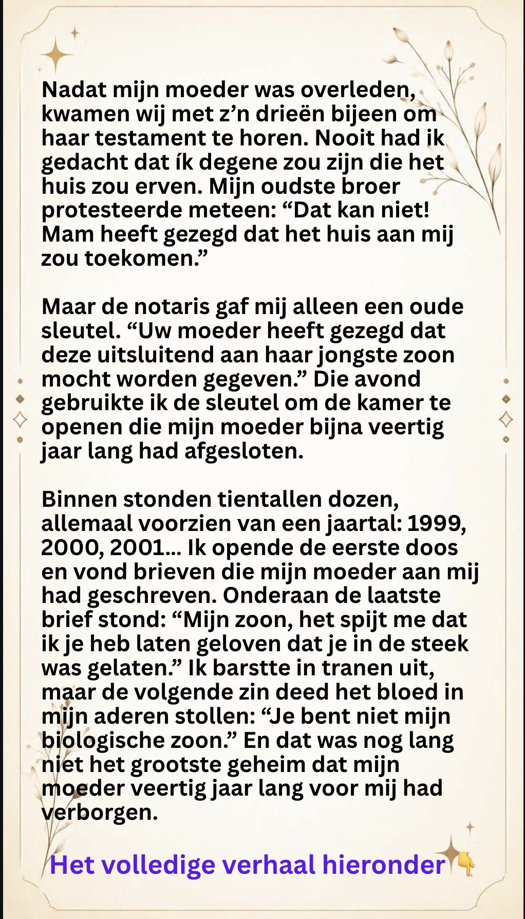 De kamer die moeder 40 jaar lang gesloten hield